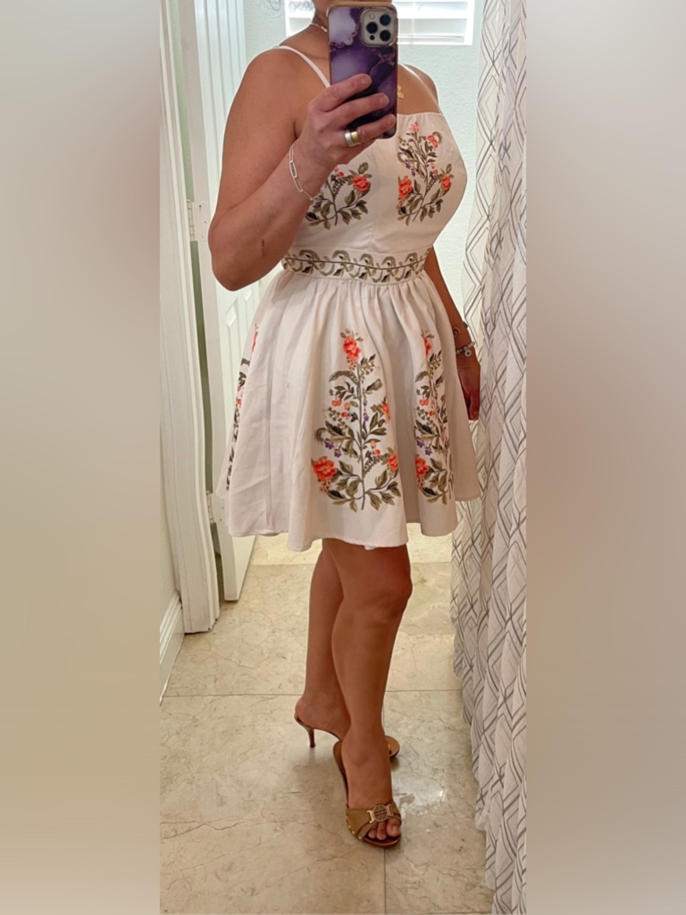 Spaghetti Straps Floral Mini Dress